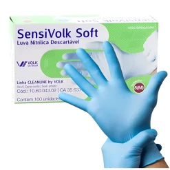 Luva Nitrilica Sensi Soft Azul Sem Amido Volk Ca35633 Ou Ca 46249 106004302